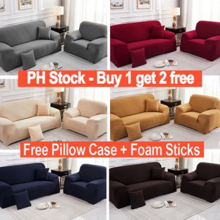 {PH STOCK & COD} 1/2/3 Seater L Shape Or Regular Shape Sofa Cover Elastic Sofa Cover Set