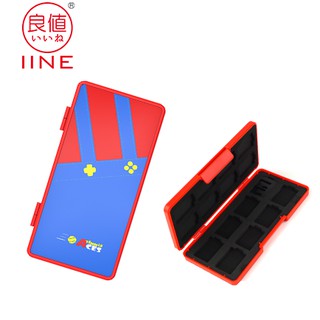 IINE Game Card Storage Case Red Classic Mario Color for Nintendo Switch and Lite ,Game case with 16 Card Slots and 2 Micro SD Card Holders