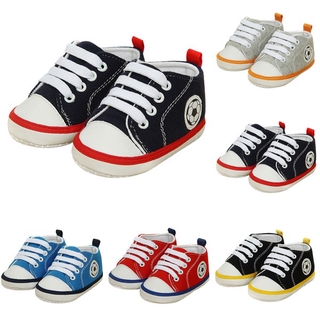 Kids Casual Prewalkers Laces Crib Canvas Shoes (1)