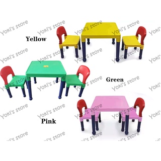 Kids study table w/chair plastic play table set