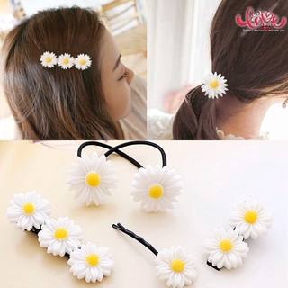 Fresh little daisy chrysanthemum hair clip word clip hair rope Hairpin Cute girl daisy hairpin