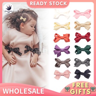 ✿Ready Stock✿ Baby Girl Bowknot Hair Clip Kids Cute Ribbon Bows Hairpins Hair Accessories