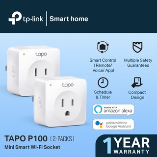 TP-Link Smart Plug | Tapo P100 (2-Pack) | Mini Wi-Fi Socket | Home WiFi Plug