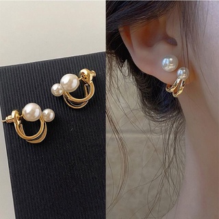 Korean Pearl Silver Earrings for Women Crystal Tassel Elegant Oversized Stud Earrings Jewelry Accessories (3)