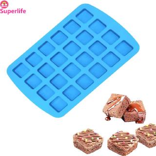 *Superlife*Cake Make 24-Cavity Silicone Brownie Squares Baking Mold Chocolate Mold Bakeware