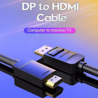ORIGINAL Vention DP To HDMI Cable 1080P HDMI DP Cable DisplayPort to HDMI Cable Black HAD