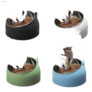 ▼200ml Cat food Bowl Raised No Slip Stainless Steel Elevated Stand Tilted Feeder Bowls