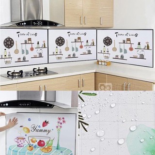 Kitchen oilproof sticker high temperature range hood self-adhesive waterproof wallpaper