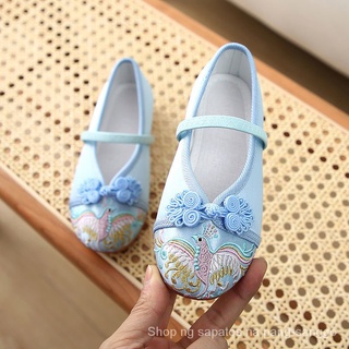 Old Beijing Children's Cloth Shoes Children's Costume Shoes Girls Embroidered Shoes Baby Hand-Made Cloth Shoes Hanfu Costume Shoes