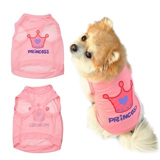 【COD】shimei Pet Dog Cat Princess Letter Crown T-shirt