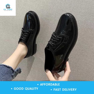 UR' HOME Black Shoes Police, Security Charol Shoes For Women High Quality Rubber Material