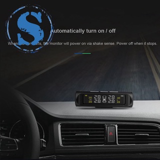 Solar Power Car TPMS Tire Pressure Monitor Alarm System LCD Display