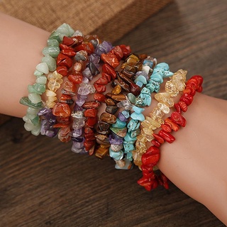 Colorful Natural Gemstone Chip Beads Stretchy Bracelet Healing Reiki Chakra