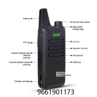 Original WLN KD-C1 Pocket Size Portable Mini Walkie Talkie Two Way Radio UHF 5W 16CHs