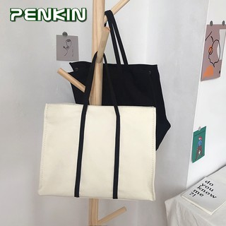 Penkin Women Hand Bag Korean Fashion Portable Briefcase Professional Commuter Canvas Bag (2)