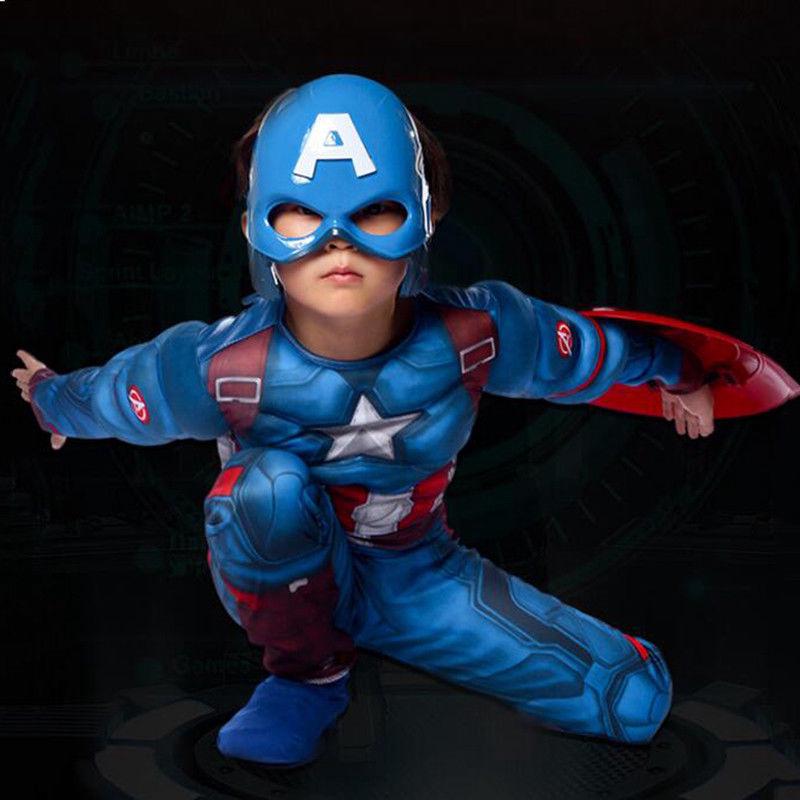 Kids Captain America Avengers Cosplay Super Hero Boys (6)
