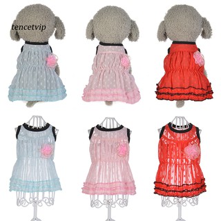 【Vip】Lovely Floral Pet Puppy Clothes Summer Spring Dress Dog Sleeveless Apparel Gift