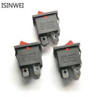 10pcs Red Rocker Switch 4pin KCD1-104 21*15mm 6A/250V Power Switch