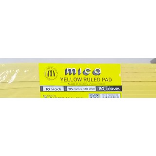 MICA Yellow Paper, Yellow Ruled Pad Made Of Quality Yellow Paper , sold per Ream / 10 pads per ream (4)