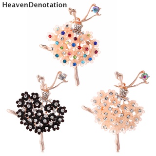 [HeavenDenotation] Ballet Dancer Girl Brooch Pin Crystal Rhinestone Collar Brooch Jewelry Gifts