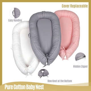100% Cotton Plain Color Baby Nest, Portable Baby Sleeping Nest, Co-Sleeping Baby Bassinet, Newborn S