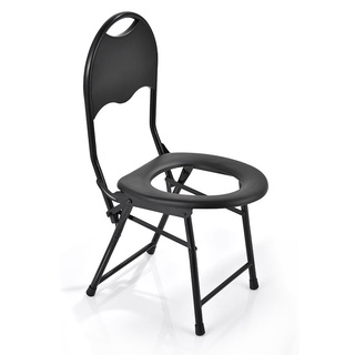 Toilet Bowls✾1pcs Black Handicapped Mobile Toilet Chair Non-Slip Folding Elderly Seat Pregnant Commo