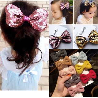 Kid accessories cute sequins bow hair clip 1pairs (1)