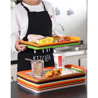 Rectangular Plastic Tray Non-Slip Serving Plate Tray Fruit Dessert Tray Round Plastic Tray (4)