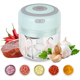 Mini Electric Food Chopper Vegetable Garlic Chopper Mincer Blender Kitchen Gadgets Food Processor (250ml, Green)