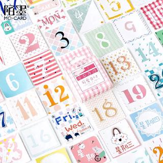 45Pcs Kawaii Cute Rainbow Number Diary Journal Stationery Flakes Scrapbooking DIY Decorative Sticker