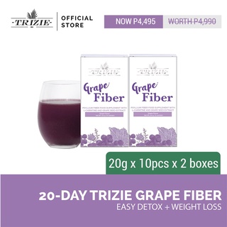 TRIZIE Grape Fiber 20 Day [Fiber Drink for Weight Loss & Detox with Oil Palm Fiber, Oat Fiber]
