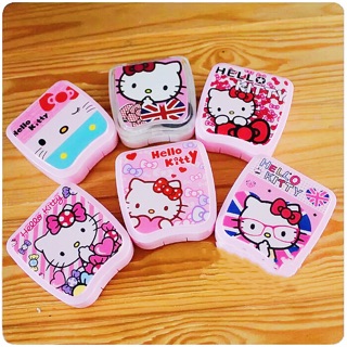 NEW Hello Kitty Contact Lens Case Compact Carrying Mirror (1)