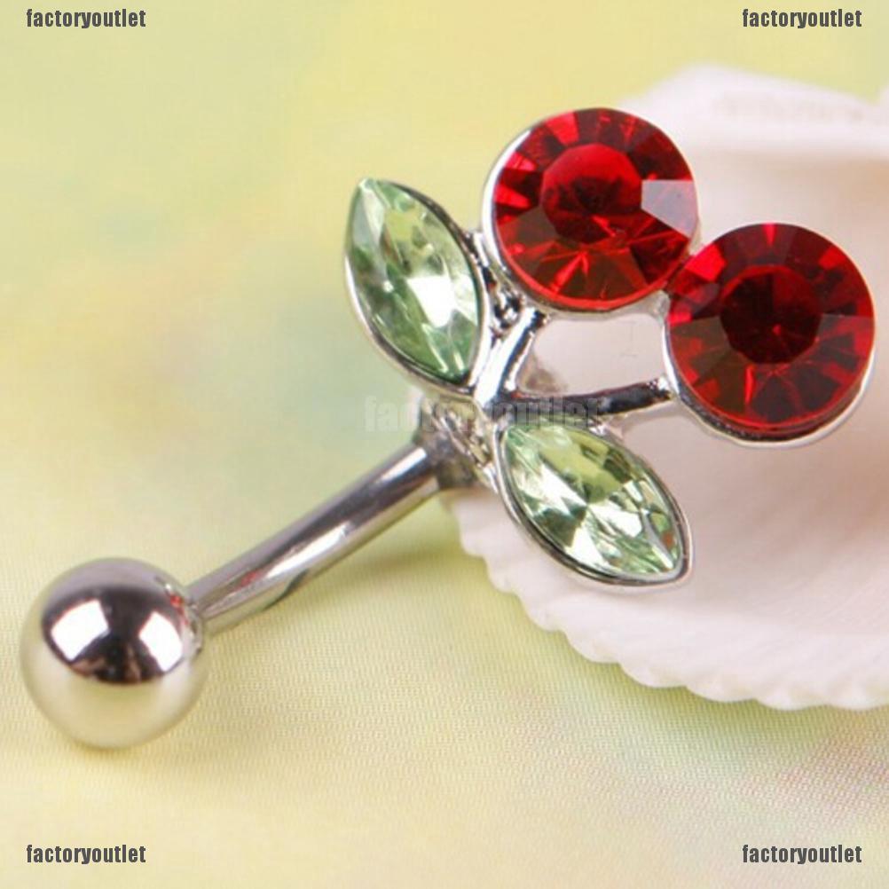 COD Red Cherry Navel Belly Button Barbell Ring Factoryoutlet