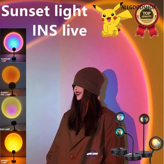 ✨Tiktok/ins Sunset Light Rainbow Lamp Sun Projector Atmosphere LED Night Light Projection Romantic Lam