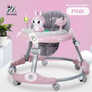 【In Stock】Cartoon Rabbit Baby Walker With Music Safety Adjustable Walker Anti Rollover (3)