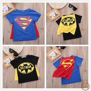 PAP-Summer Kid Boys Baby Superman T-Shirt Short Sleeve