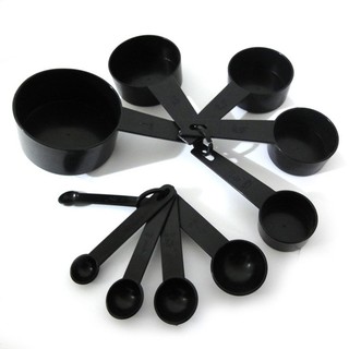 10pcs/lot Kitchen plastic measuring cups black measuring