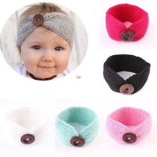 DE Cute Kids Girl Baby Headband Toddler Knit Crochet Hair Band Accessories Headwear