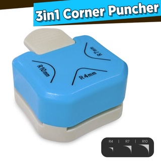 3-in-1 Round Corner Trimmer Puncher R4mm / R7mm / R10mm for Card Photo Papers
