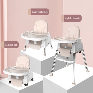 Baby high chair adjustable height and removable leg booster seat child high chair with casters (4)