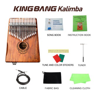 Portable 17 Keys EQ Kalimba Thumb Piano Solid Finger Piano with Mineral Steel