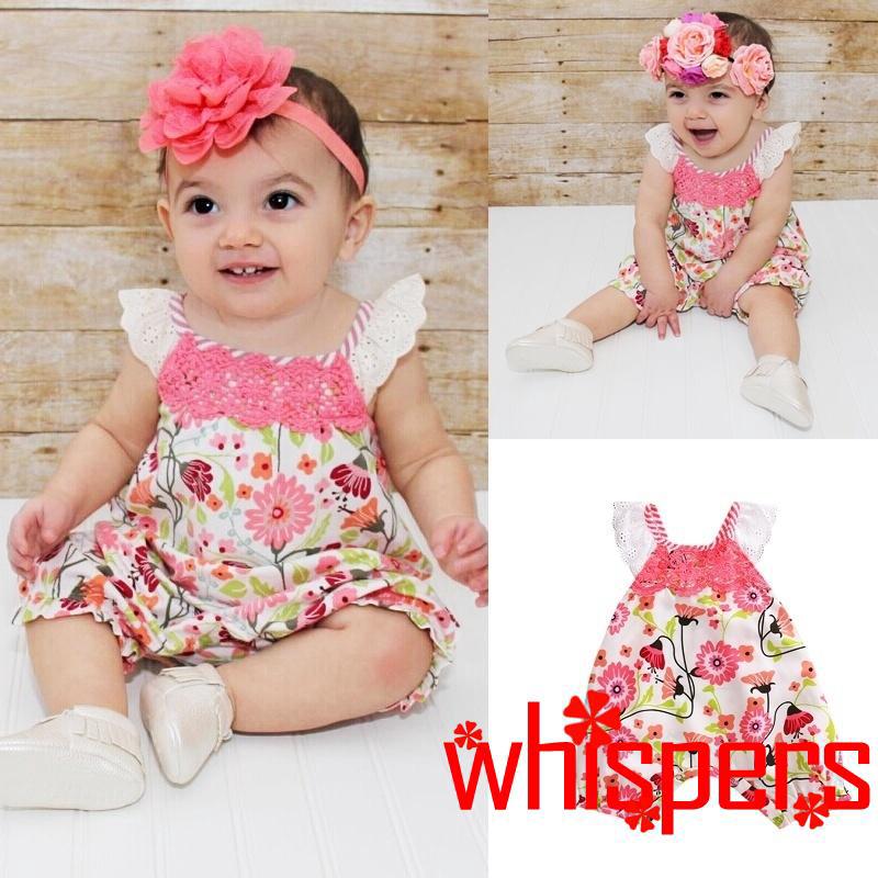 RPE-Newborn Toddler Baby Girls Lace Floral Romper Bodysuit