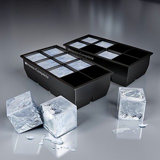 8 Cubes Large Ice Maker Ice Tray Silicone Square Ice Cube Tray Kitchen Tools Mold Jumbo
