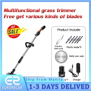 【Ready Stock】Multifunctional Lithium Battery Grass Trimme Household Lawn Mower 7cjT