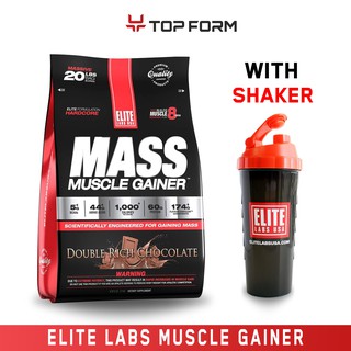 Elite Labs Mass Muscle Gainer 20 lbs with FREE Shaker