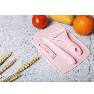 3 in 1 kitchen ceramic knife set includes knife, peeler, cutting board, necessory kitchen tool set (7)