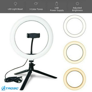 ✅Ready Stock 12cm/26cm USB fill light 10'' LED Ring Light Lamp Selfie Camera Phone Studio Tripod Stand Video Dimmable (6)