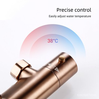 Wall Mount Thermostat Mixer Shower Bathroom Faucet Diverter With Rain Head HandShower Thermostatic S