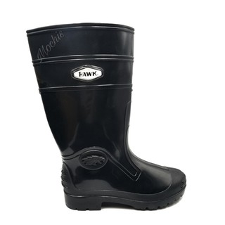 Men's 'Hawk' Water Proof High-Cut heavy-duty Long PVC Rain Boots (Black)