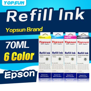 REFILL Ink For Epson L Series 6 Colors 70ML Premium Dye Ink High Quality Yopsun Brand